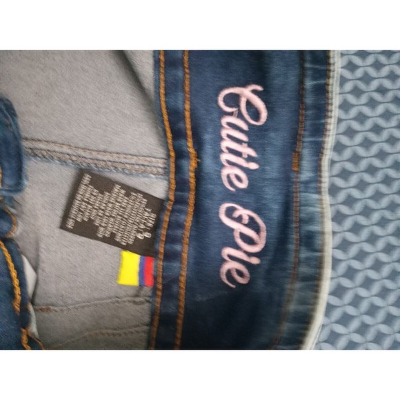 WAIST  28 IN SIZE 9 C SKINNY JEANS STRETCH DENIM BLUE , 9-2 CUTIE1409 PUSH UP - Picture 16 of 16